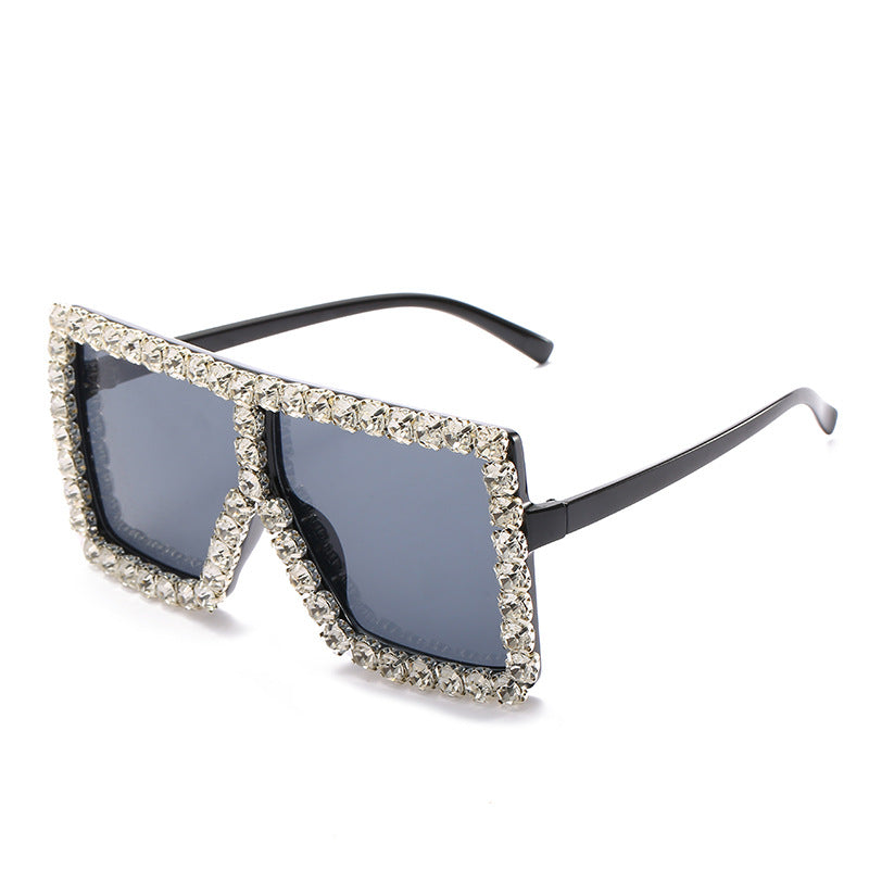 Wholesale PC Diamond Large Square Frame Sunglasses